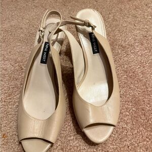 Nine West Cream Slingback Heels